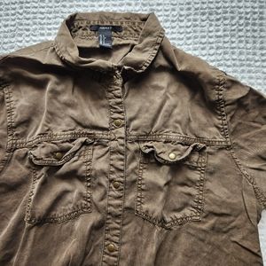 olive green button down